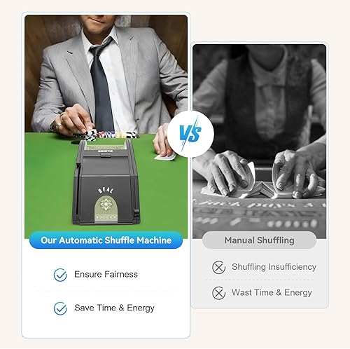 Miniatura 4 de QUEMARQUE 1-2 barajador automático de cartas barajador de cartas eléctrico profesional máquina de barajar portátil para juego de fiesta en casa