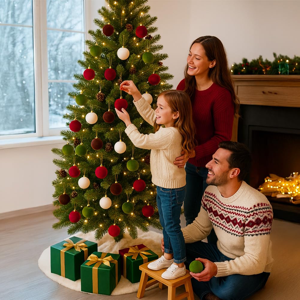 16 stuks fluwelen kerstballen, 6 cm boomdecoratieset fluwelen kerstboom hangende ballen voor vakantie thuis kerstfeest decoratie 16 stuks fluwelen kerstballen, 6 cm boomdecoratieset fluwelen kerstboom hangende ballen voor vakantie thuis kerstfeest decoratie