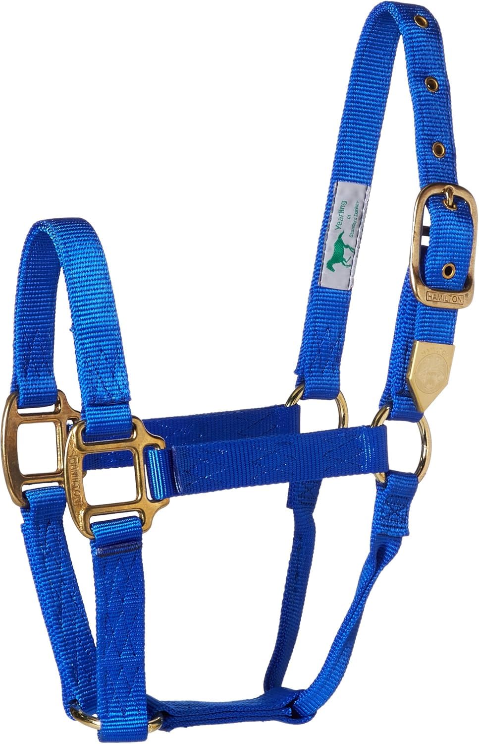 Hamilton Deluxe Horse Halter, 1" Triple Ply Nylon, Yearling or Standard Donkey, 300-500 lbs, Blue