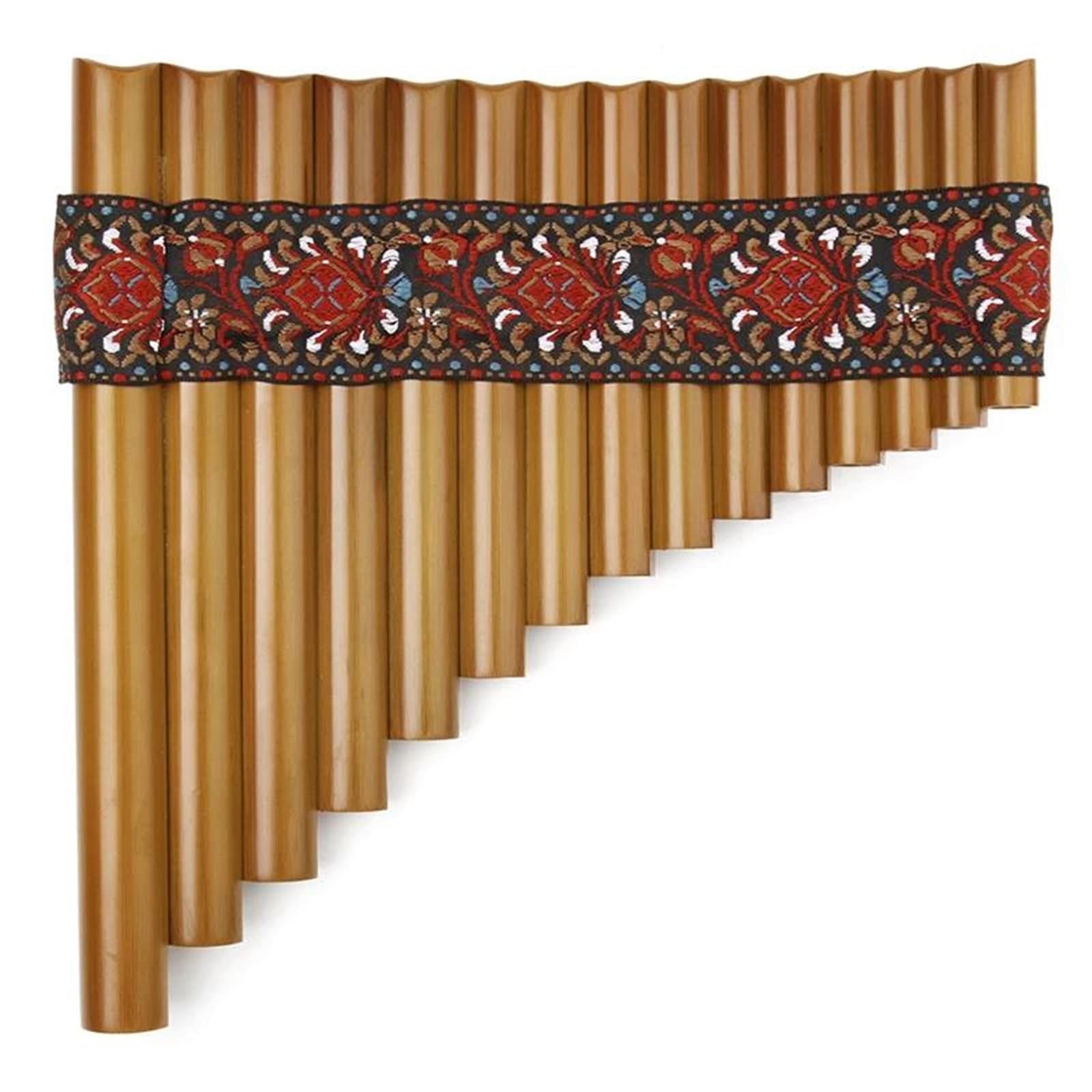 Producción Artesanal Flauta De Pan De 15 Tubos Clave G Apariencia Hermosa(LEFT RED)
