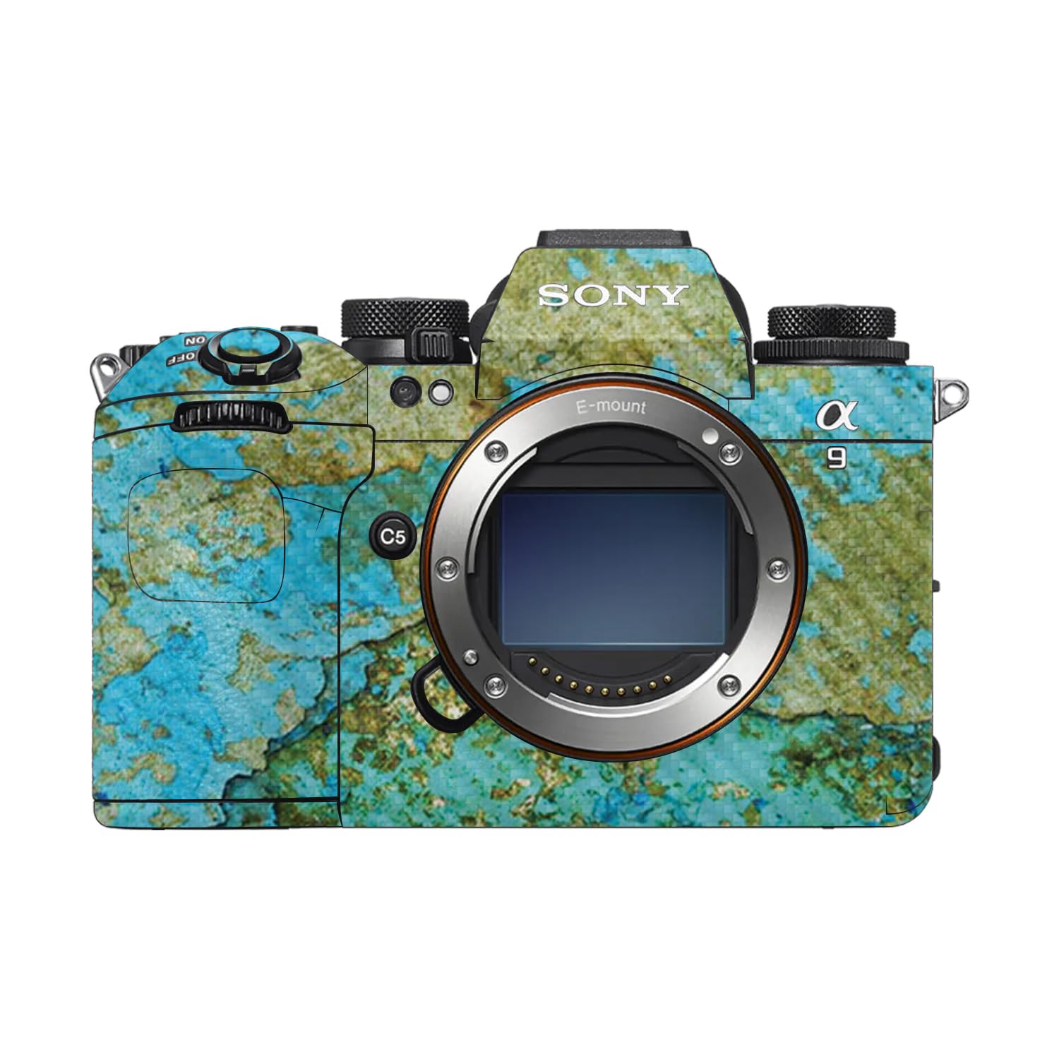 Carbon Fiber Camera Skin Compatible with Sony Alpha 9 III (2024) - Teal Marble - Premium 3M Vinyl Protective Wrap Decal Cover - Easy to Apply | Crafted in the USA by MightySkins