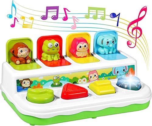 Juguetes para bebés de 6 a 18 meses, aprendizaje preescolar temprano causa y efecto, juguetes interactivos para bebés, juguetes musicales ligeros