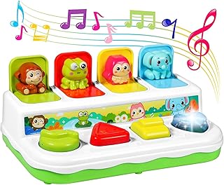 AINOI Baby Toys 6 to 18 Months, Preschool Early Learning Cause and Effect Interactive Infant Toys, Light Musical Pop Up Toys for Kids Toddlers 1-3 Years Old Boys Girls Gifts