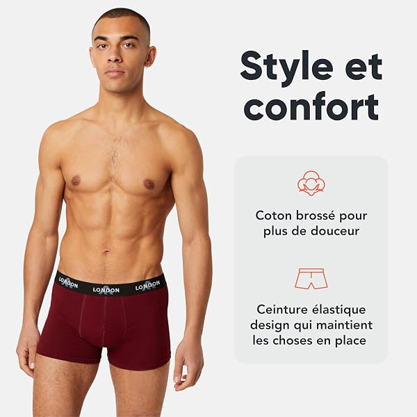 Boxers FM London Lot de 4/8 pour Hommes avec Ceinture élastique - Boxers Doux pour Hommes - 2
