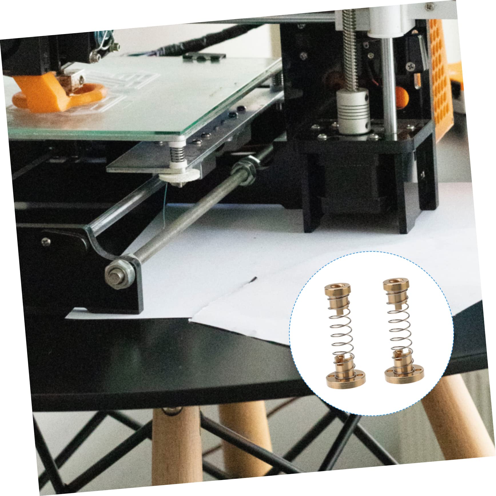 FUNOMOCYA 4pcs Anti-Backlash Nut 3D Printer Lead Screws Gap Nut 3D Printer Threaded Rod 3D Printer Screws Anti Backlash Nut 3D Printer Parts Tool Belt Threaded Rod Upgrade Kit Golden Copper