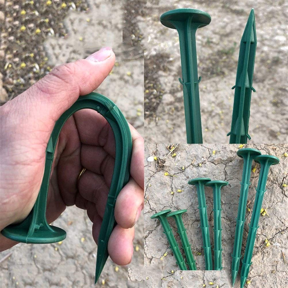 100 Picchetti di Ancoraggio Lunghi, Ancoraggioper Giardino, Chiodi Ancoraggio con Ganci in direzione opposta, per Fissare teloni di Copertura Protezione per Raccolti, Verde (Size : 16cm)