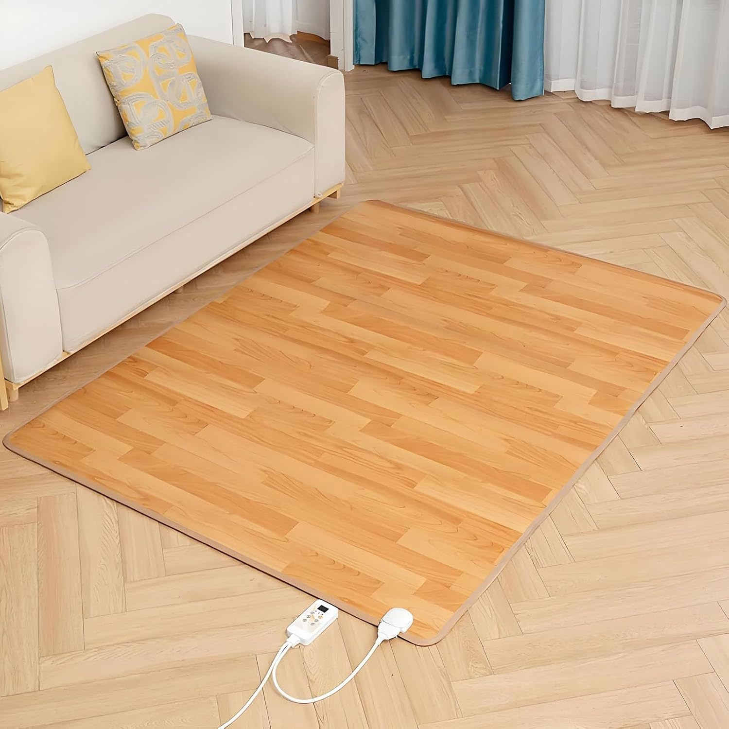 Heated Rug for Floor,Multi-Layer Construction,Graphene Heating,Heats in 3 Seconds,Rollable for Storage,Heated Rug Mats Provides Warmth for Different Scenes 50×100cm