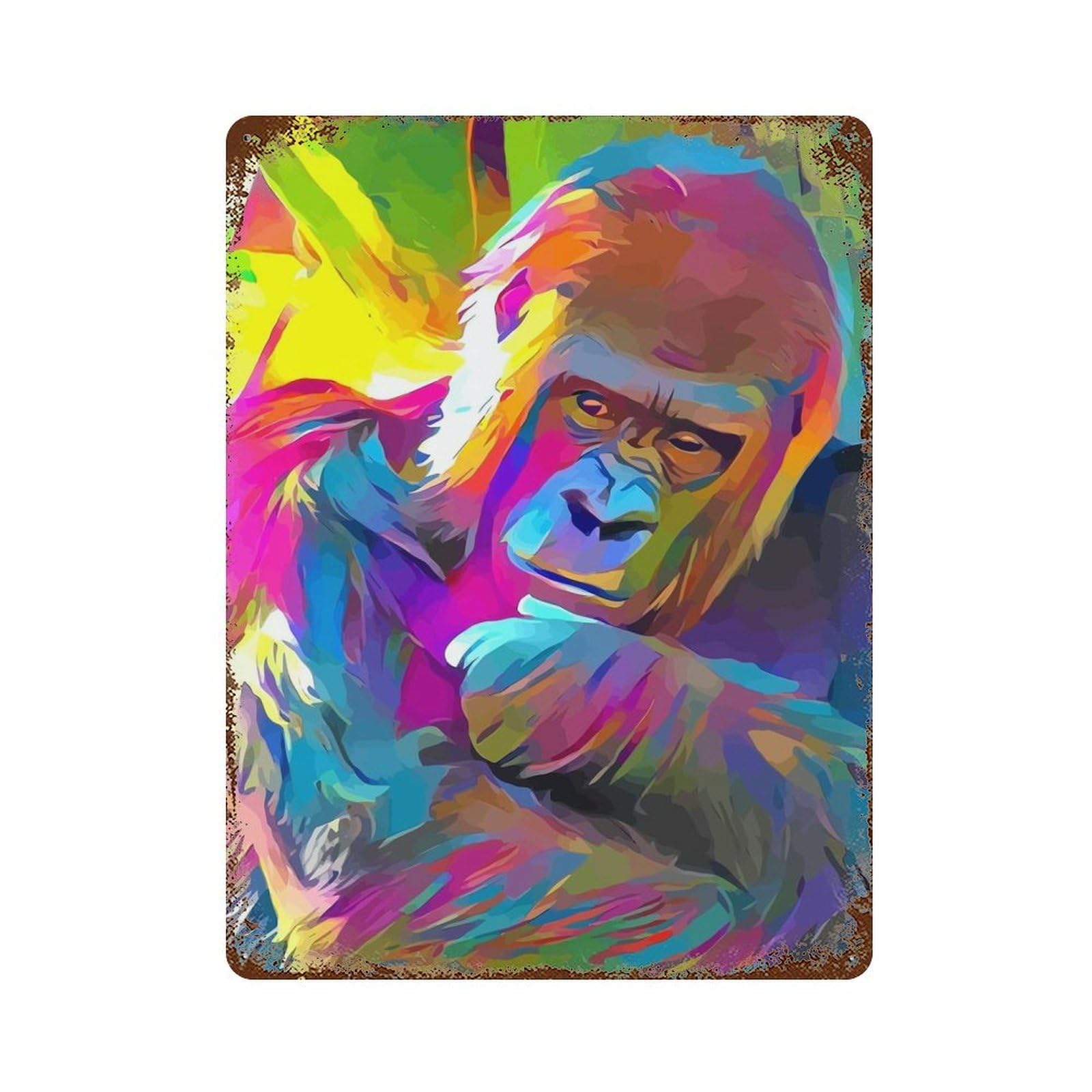 Gorilla Decorative Tin Sign 15.7"x11.8", for Bistro, Counter And Cafe Decor, Retro Wall Decor