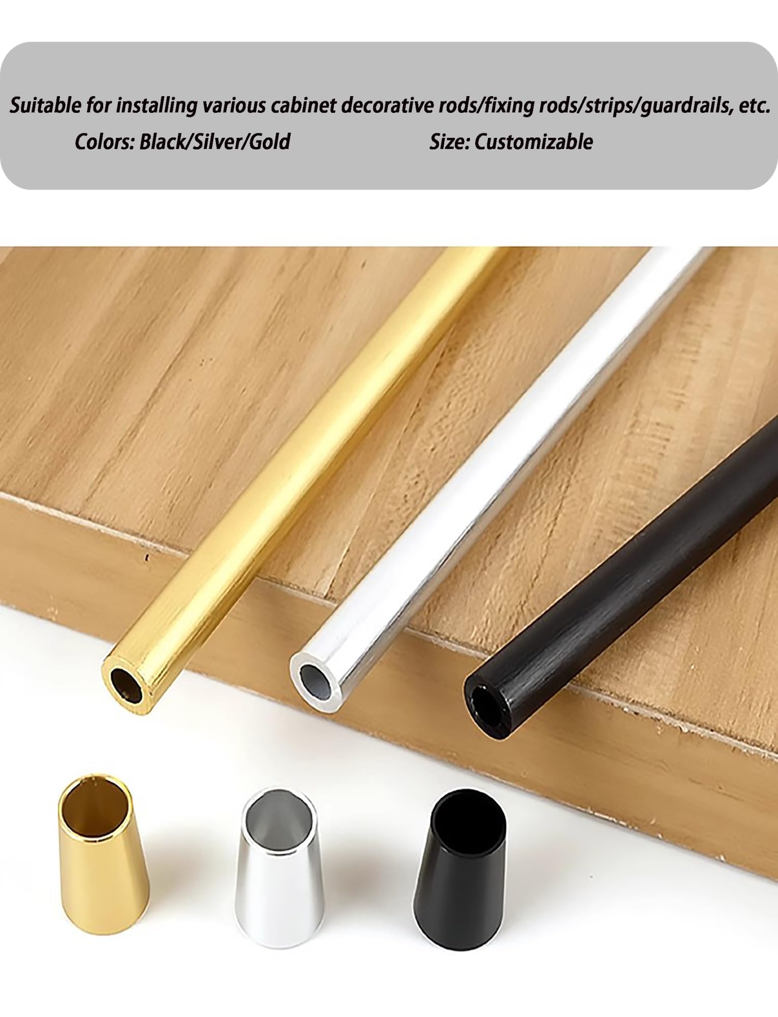 Wspornik półki ze stopu aluminium do szafki na wino i regału, okrągła listwa ustalająca do podparcia warstw, 130 cm