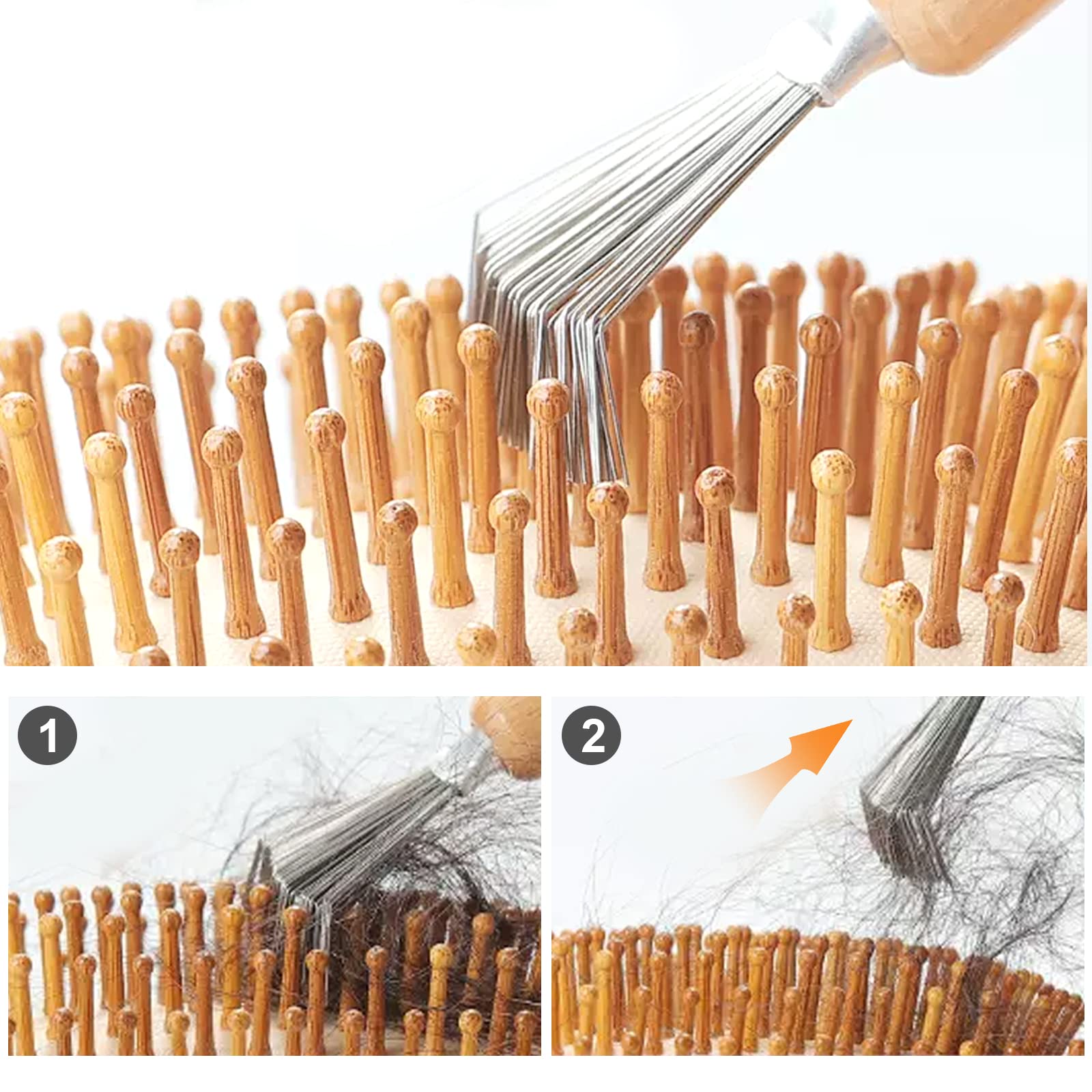 Zimoer 2 spazzole per capelli, spazzola per la pulizia dei capelli, spazzola per la pulizia dei capelli, per rimuovere i peli dalle spazzole per capelli, tappeti, pettini, tappetini da bagno, per uso