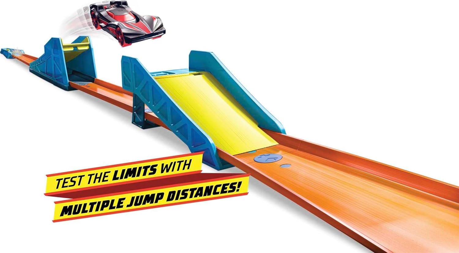 Hot Wheels Toy Car Track Set, Track Builder Unlimited Long Jump Pack, Playset with 13 Component Parts & 1:64 Scale Vehicle