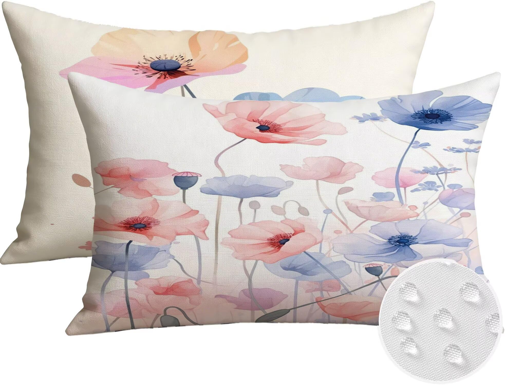 Générique Housse de Coussin Canapé Rose 50x70cm Exterieur Impermeable Flower Taie d'oreiller Décoratif Aesthetic Housse Coussin Decoration pour Chambre Sofa Jardin Balcon Terrasse Lot de 2. T-3674