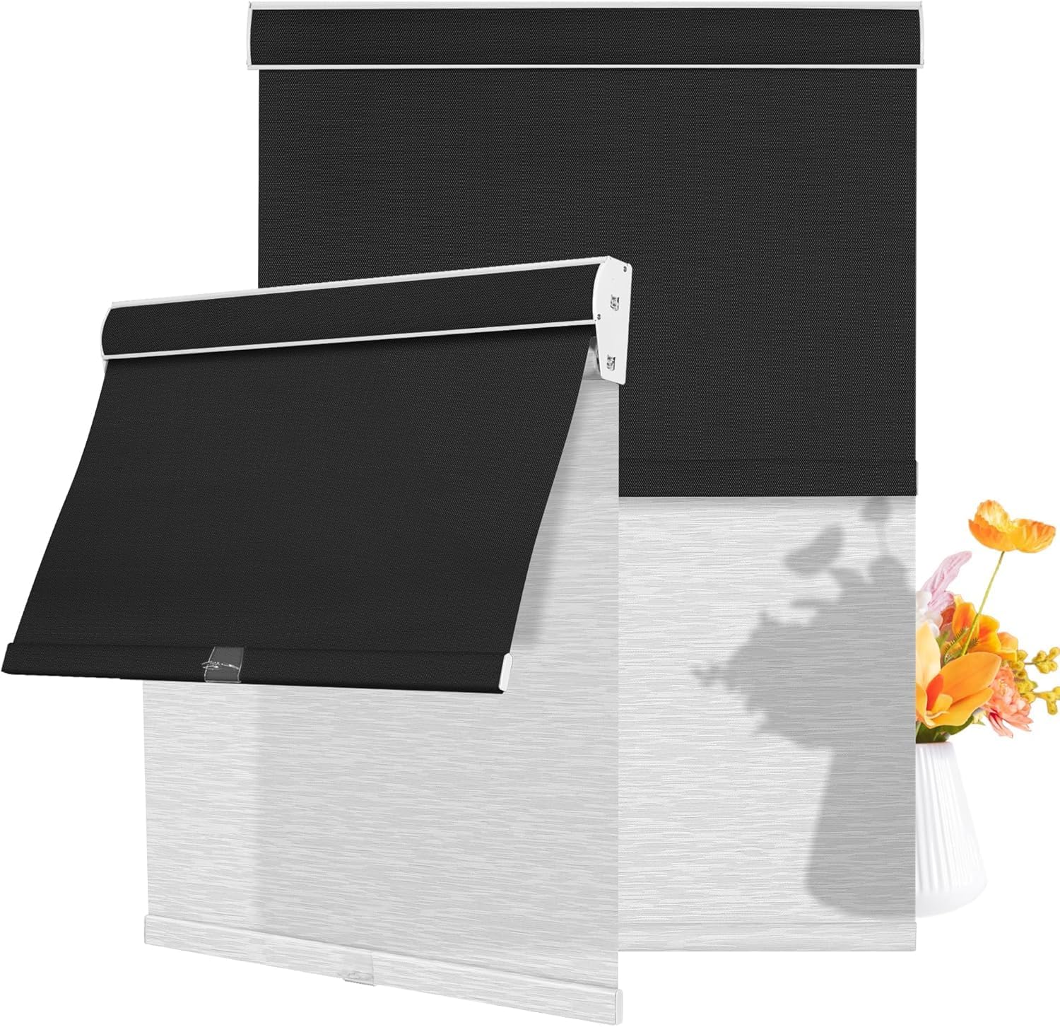 Cordless Top-Down Bottom-up Blackout Shades for Windows, No Drill Easy Installation, Custom Size Blinds for Living Room, Bedroom & Office, Stylish & Functional
