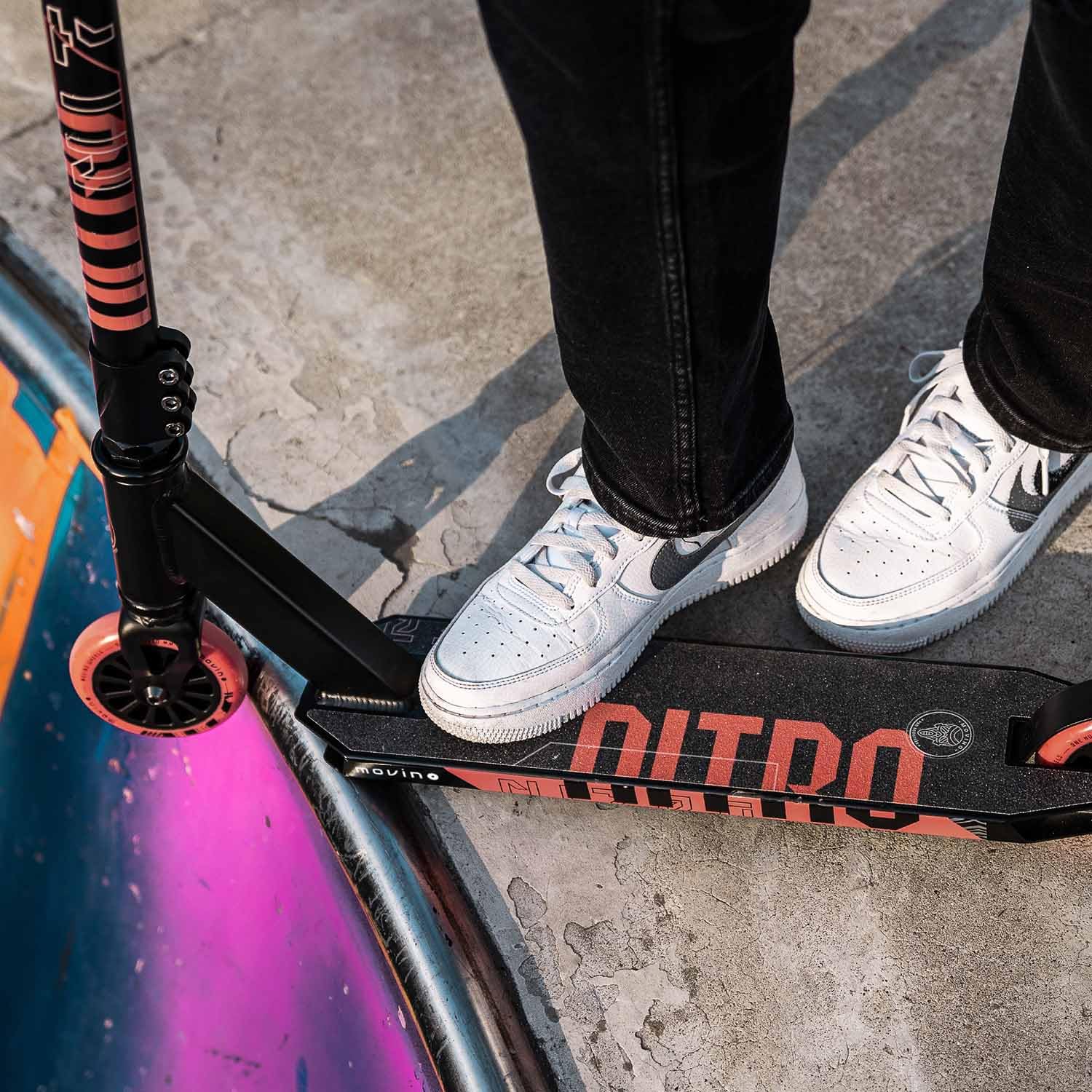 Trottinette Freestyle Movino Nitro Pro – Aluminium 6061, Roulements ABEC9, Roues 100mm, Poids 3,5kg, Charge Max 100kg