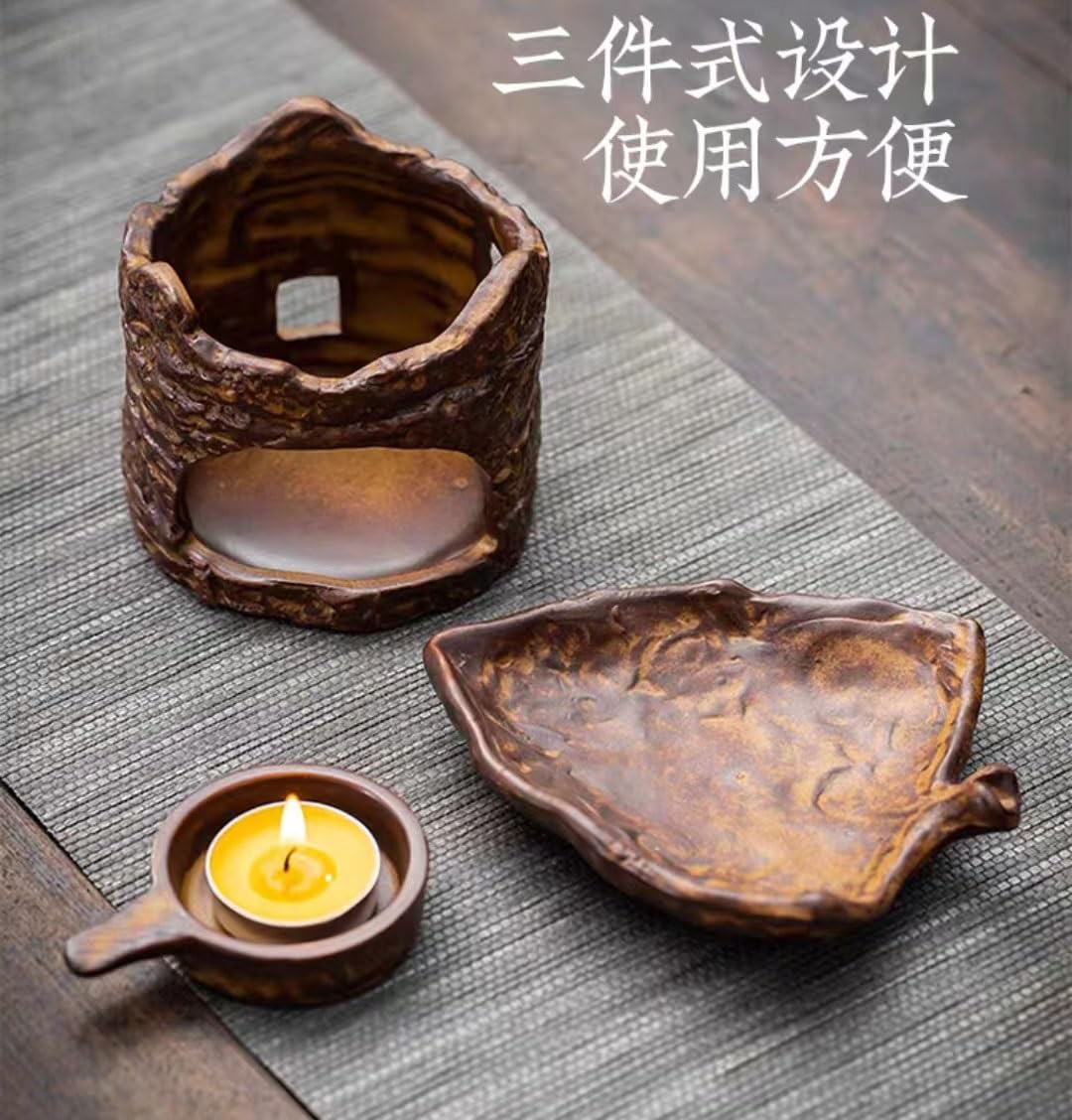Duftkerzenhalter, Ölbrenner, chinesischer Retro-Röster, Aromaöl-Diffusor, Keramik-Kerzenständer, Duftölwärmer, Brenner for ätherische Öle zur Meditation(A)