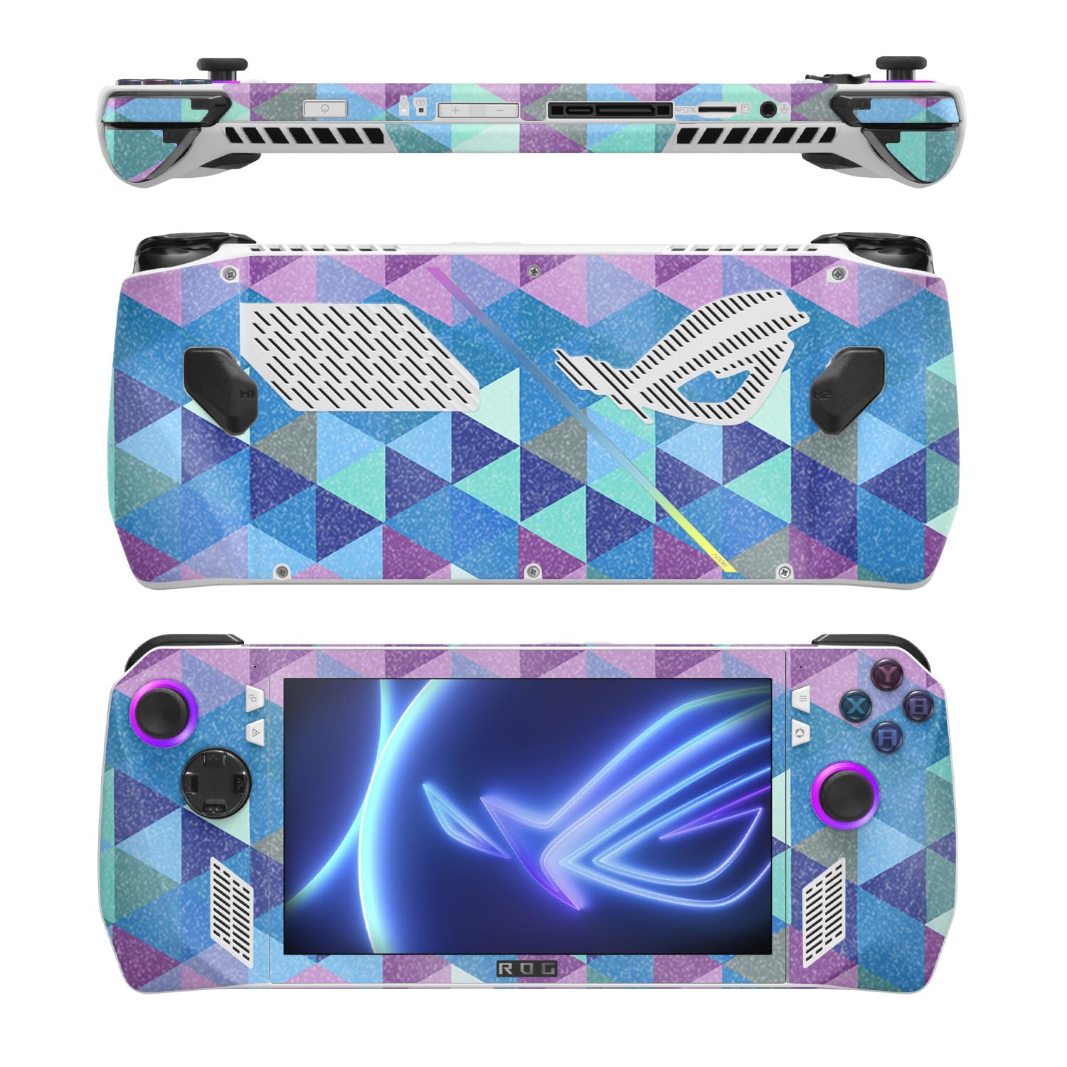 MightySkins Glossy Glitter Skin Compatible with Asus ROG Ally - Purple Kaleidoscope | Protective, Durable High-Gloss Glitter Finish | Easy to Apply