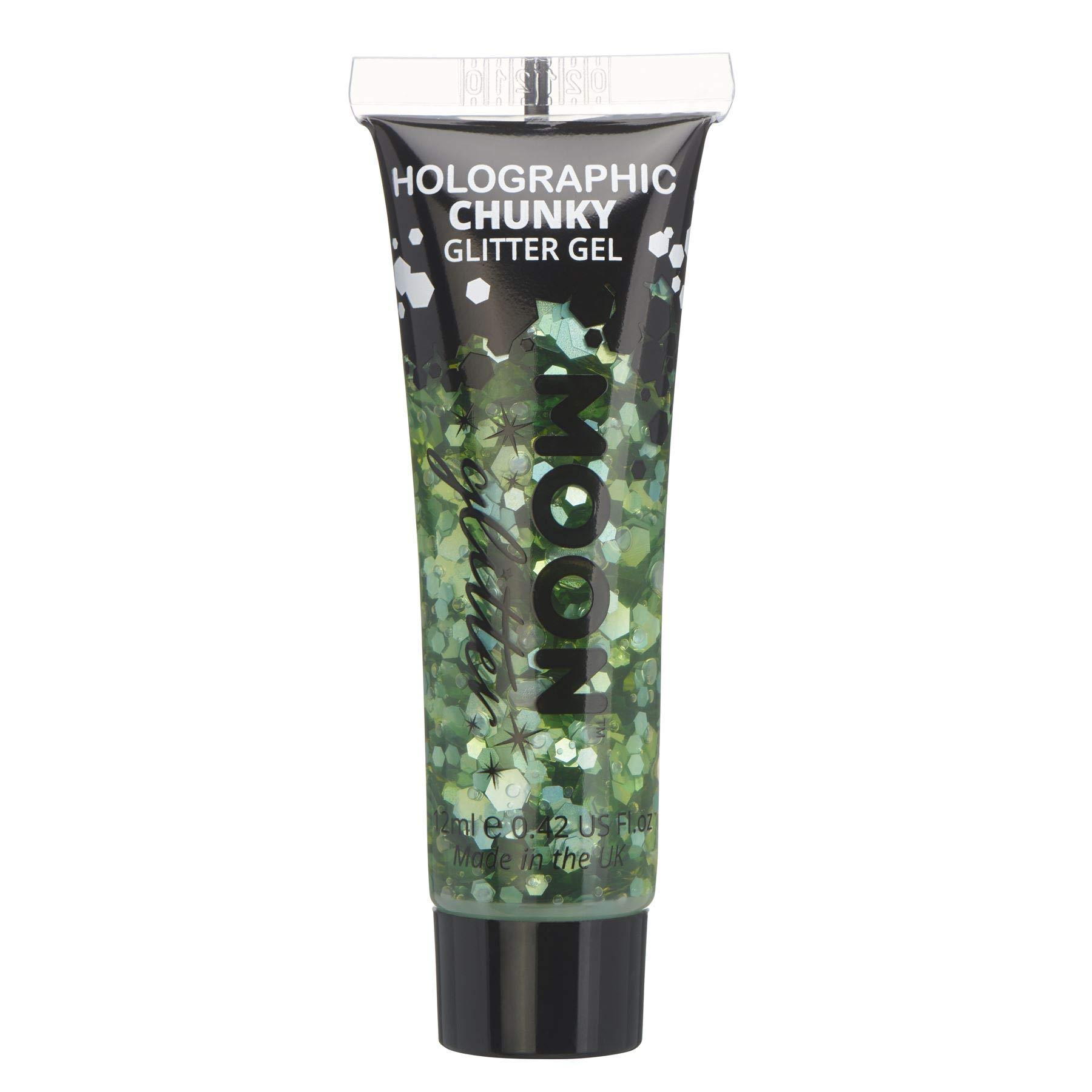 Holographic Chunky Face & Body Glitter Gel by Moon Glitter - 12ml - Green - Glitter Face Paint