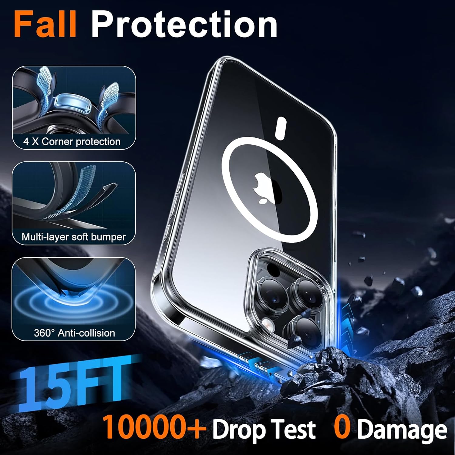 Magnetic for iPhone 14 Pro Max Case Clear with Privacy Screen Protector and Full Camera Cover, Compatible with MagSafe Shockproof Protection Phone Case for iPhone 14 ProMax, Transparent - Image 5