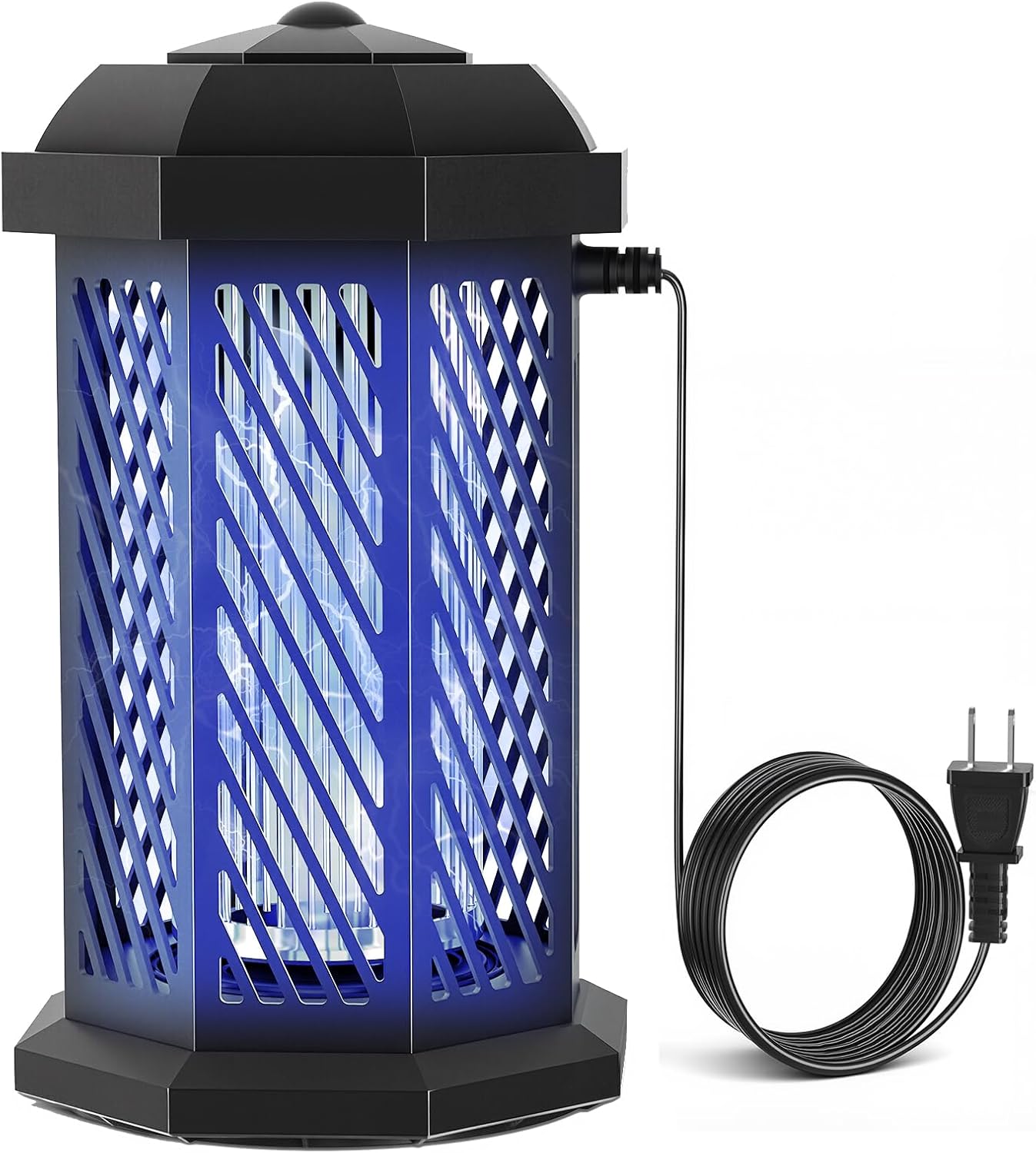 Bug Zapper Outdoor & Indoor, 18W 4200v High Powered Mosquito Zapper, IPX4 Waterproof Metal Housing Insect Catcher, 4.8ft Cord with Switch for Backyard Patio Garden