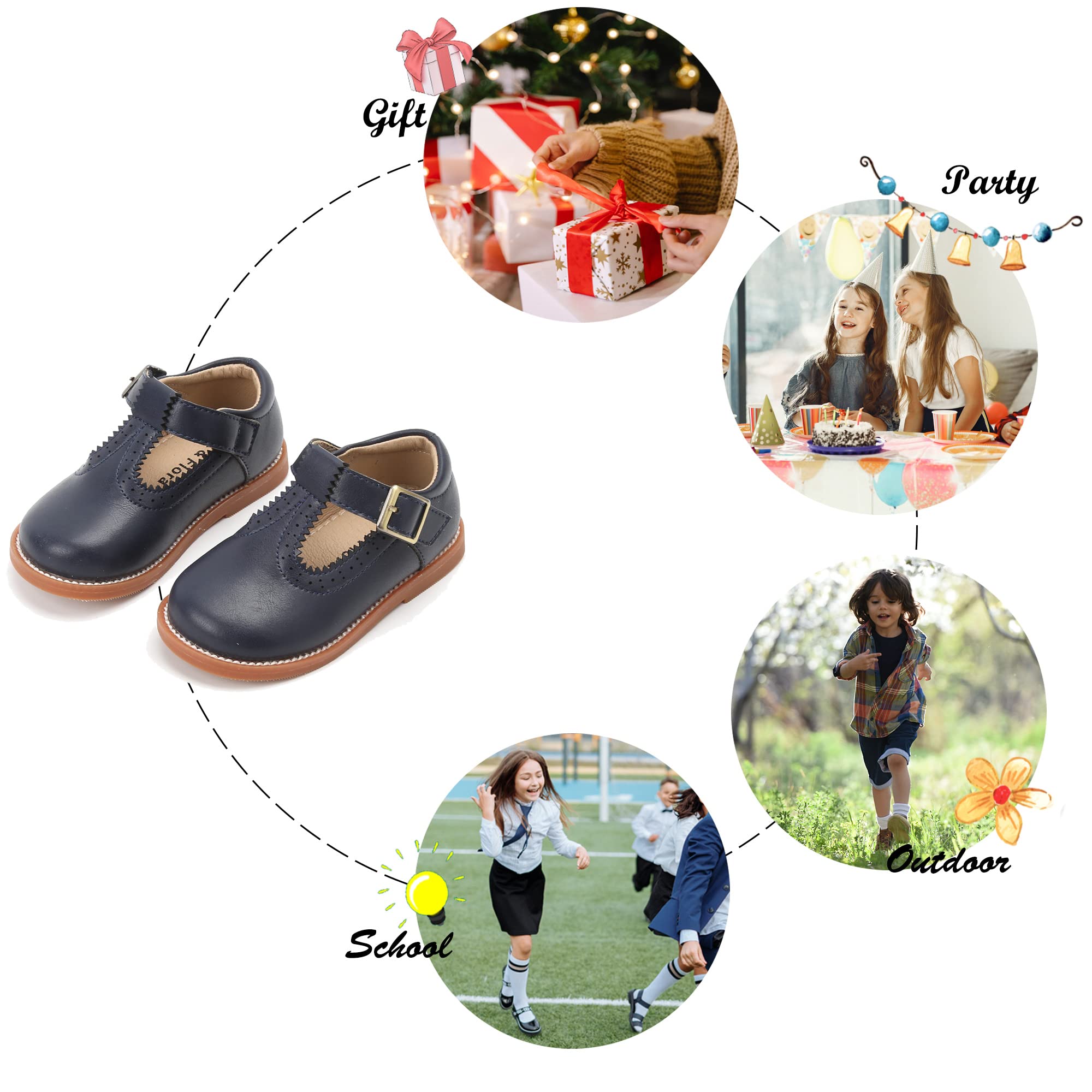 Felix & Flora Toddler Little Girl Navy Blue Mary Jane