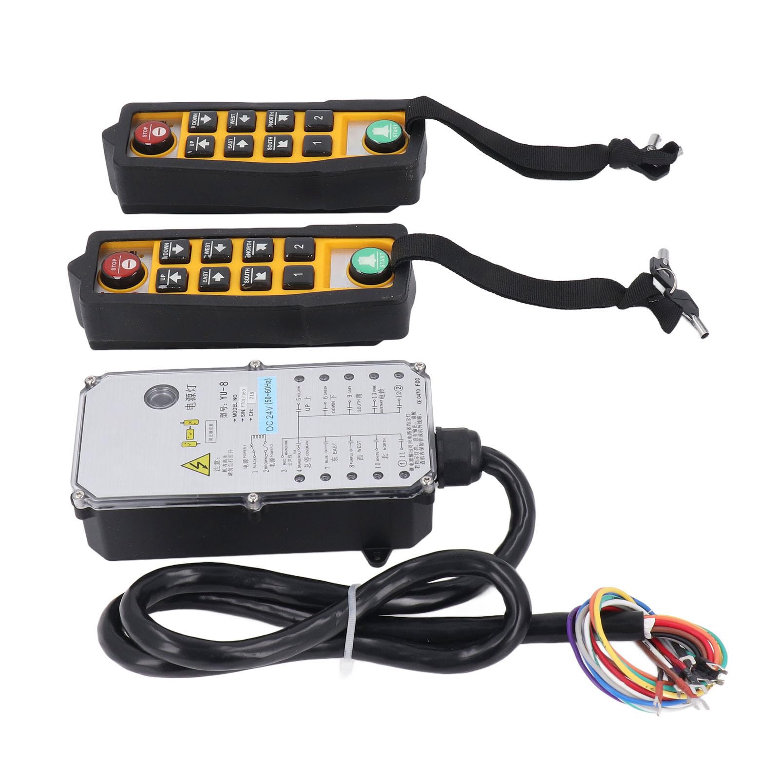 Kit Telecomando Wireless per Gru Design Robusto con Doppie Maniglie per Gru a Ponte DC24V Gamma 100M
