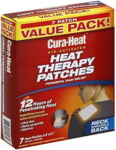 Juego de 3 parches de terapia de calor Cura-Heat activados por aire, cuello hombro y espalda, parches de terapia de calor, activado por aire, cuello