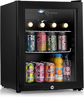 Sponsored Ad – Subcold Super35 LED Mini Fridge | 35L Table-Top Beer, Wine & Drinks Fridge | Energy Efficient with Dual-Glazed Glass Door - Black
