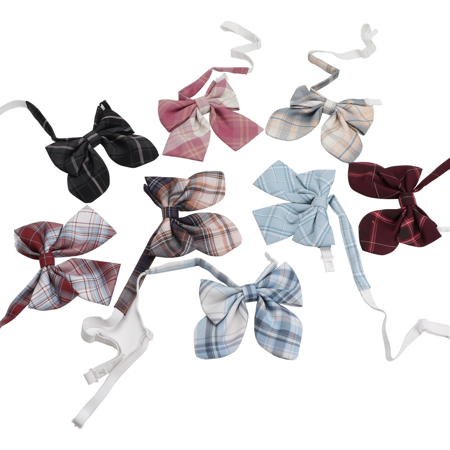 kaxilu Adjustable uniform ties for girls Ladies Adjustable Pre- tied Bowtie - 8PCS Bow Ties for Women ties for uniform