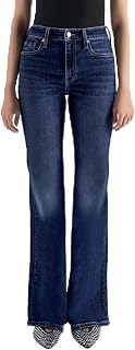 Women's Premium Flare Jeans – Mid Rise Stretch Denim Bell Bottom Pants, Classic 70s Bootcut Style