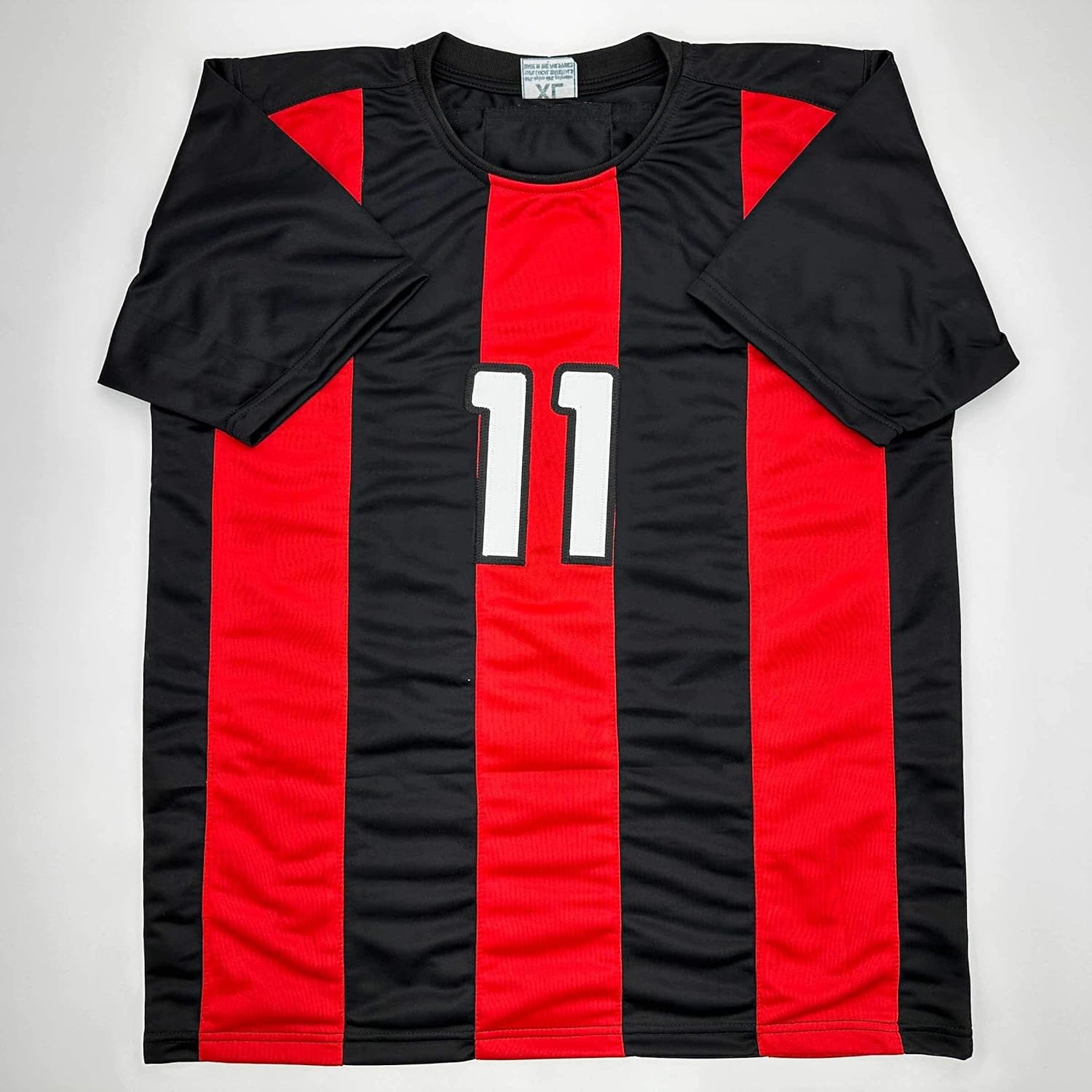 Facsimile Autographed Zlatan Ibrahimovic AC Milan Black/Red Reprint Laser Auto Soccer Jersey Size Men's XL - Image 3