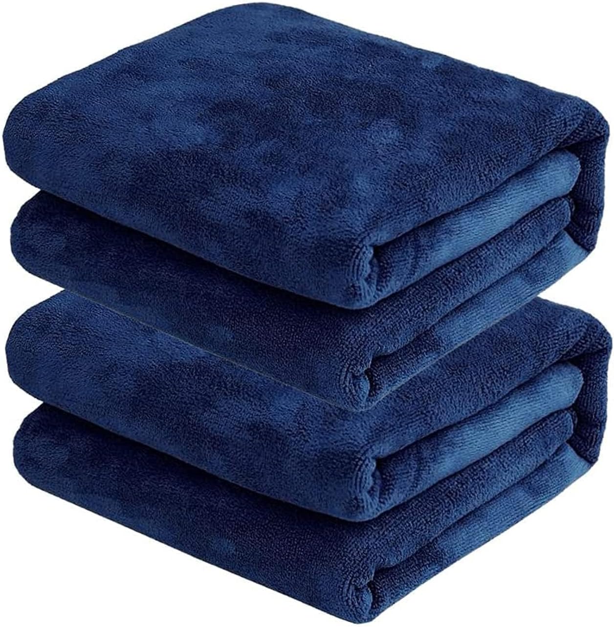2-Piece Microfiber Bath Towel 70 * 140cm, Soft, Durable, Super Absorbent and Fast Drying, No Fading Multipurpose Use for Sports, Travel, Fitness and Yoga (Navy Blue)