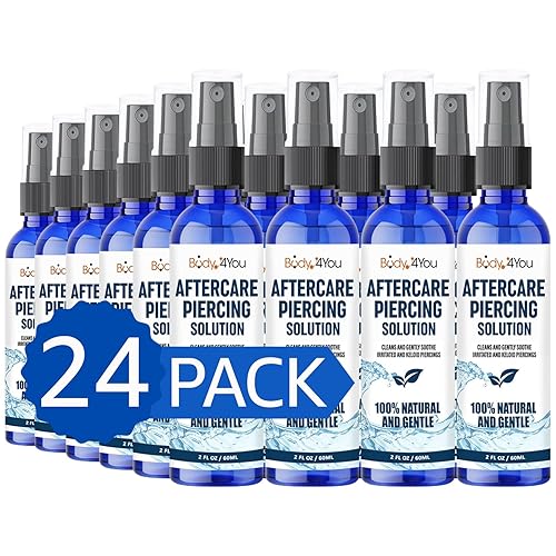 BodyJ4You Spray de cuidado posterior para piercing, limpiador salino, solución de recuperación natural, medidor de oído, nariz, labio, ombligo,