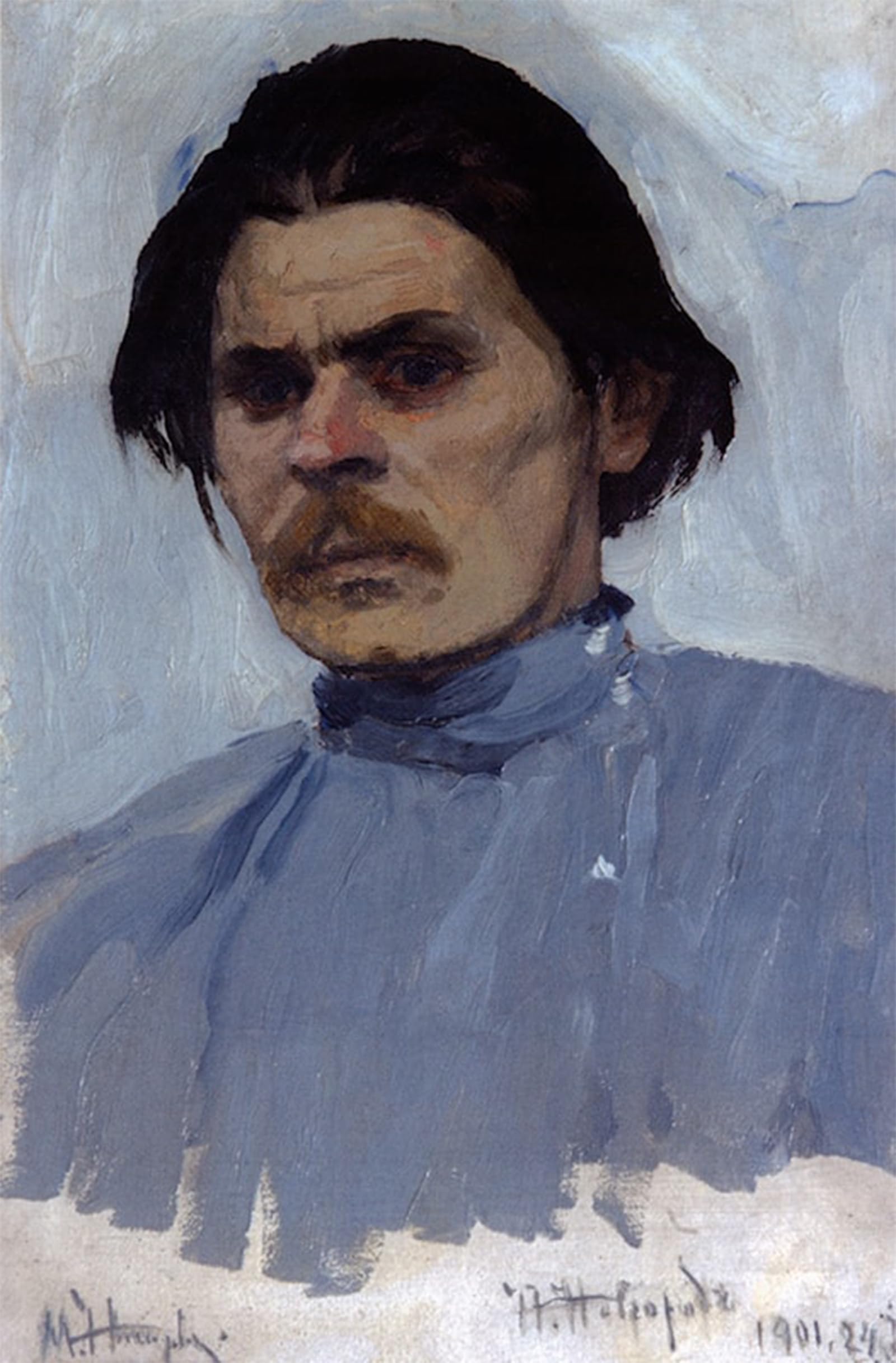 ARTXLXXBN Famous Prints Artwork Pictures Poster Painting Art Portrait of Maxim Gorky by Mikhail Nesterov Artwork Landscape Pictures for Home Decor 60x90cm