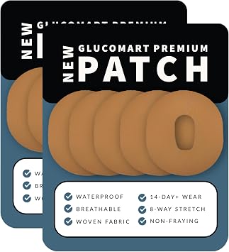 Glucomart Adhesive Patches for Dexcom G6 Tan 10-Pack Waterproof CGM Tape