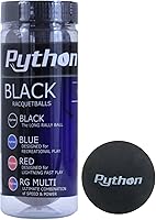 Vista 1 de Python 3 Ball Can Black Racquetballs (¡Bola larga de rally!)