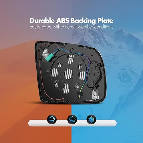 Miniatura 10 de SNEMEEY Passenger Side Mirror Replacement for 2011-2017 Tundra Tow Mirrors, 2011-2016 Toyota Sequoia, Right Side Door Mirror Glass Power Heated with