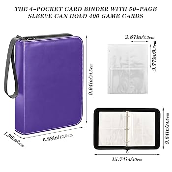 Amazon.com: Dark Purple Card Binder 400 Pockets Trading Card