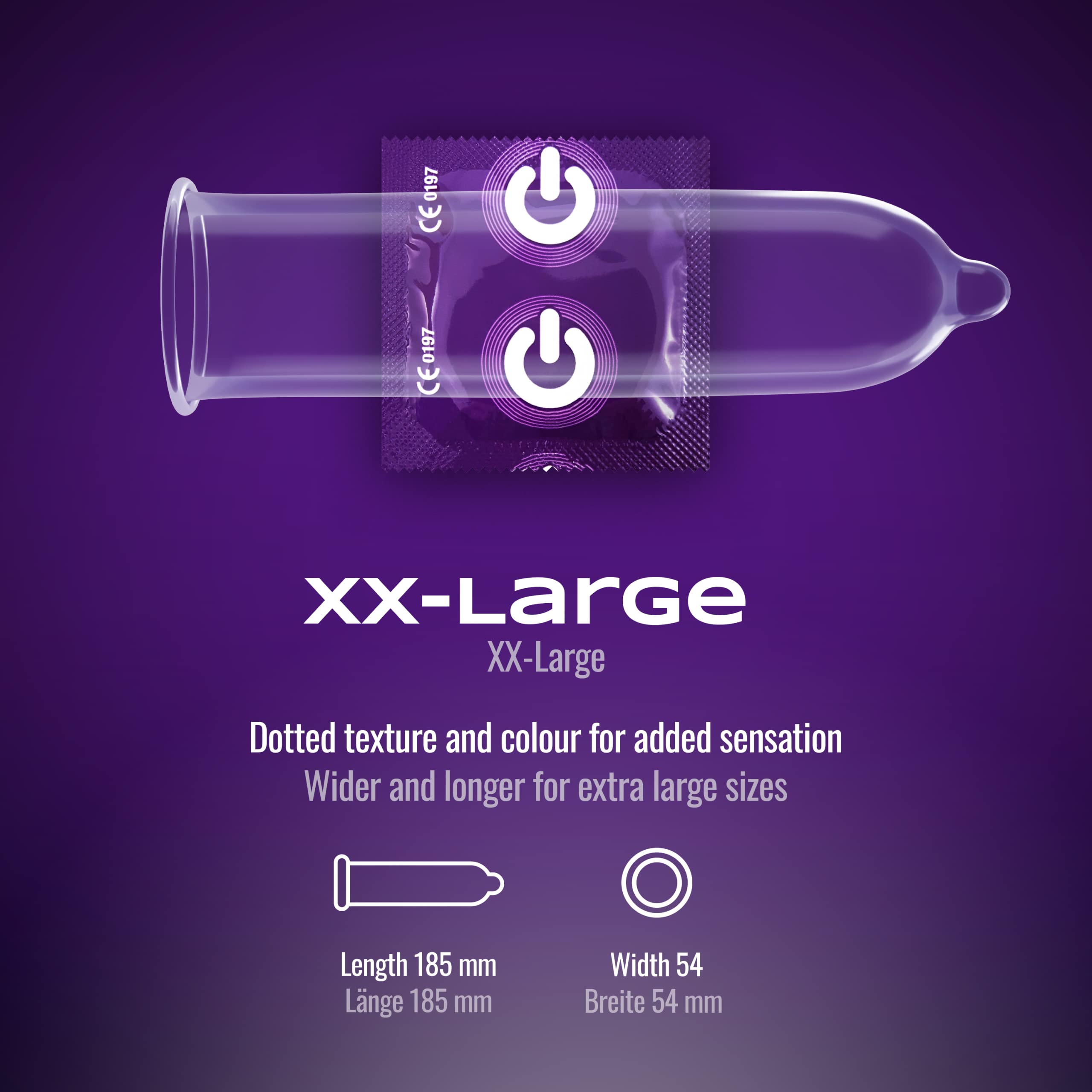 ON Stimolanti larghezza 54 mm confezione da 100 preservativi testurizzati di - Foto 17 di 91