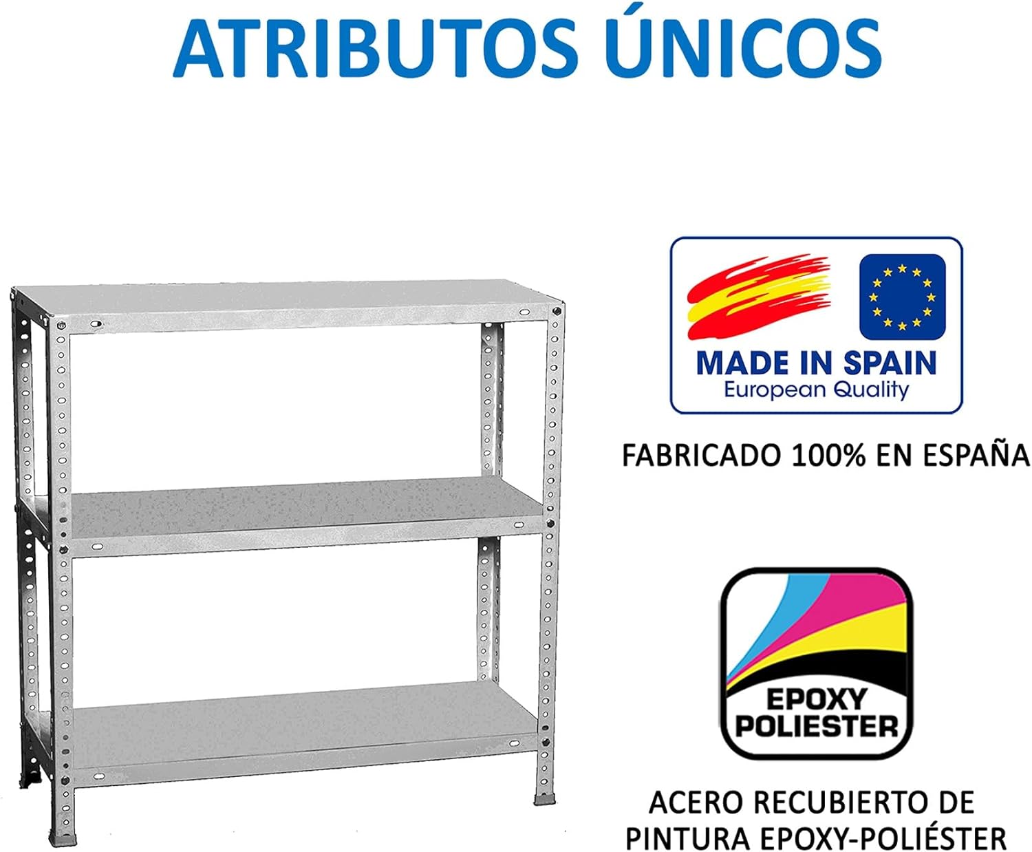 SimonRack Metal Shelf 3 Adjustable Shelves, 100 kg Flex Point, 900 x 800 x 300 mm, with Screws, Shelving Storage, Galvanised - Comfort
