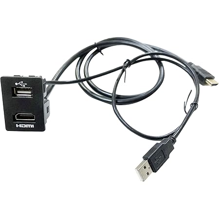 Amazon ホンダ Fit フィット Hv E Hev Gr系 Usb Hdmi ソケット ケーブルset カーナビとスマート接続 Hdmi Usb アダプタ 社外ナビのミラーリング等に Honda Usb Hdmiソケット ケーブル 内装パーツ 車 バイク