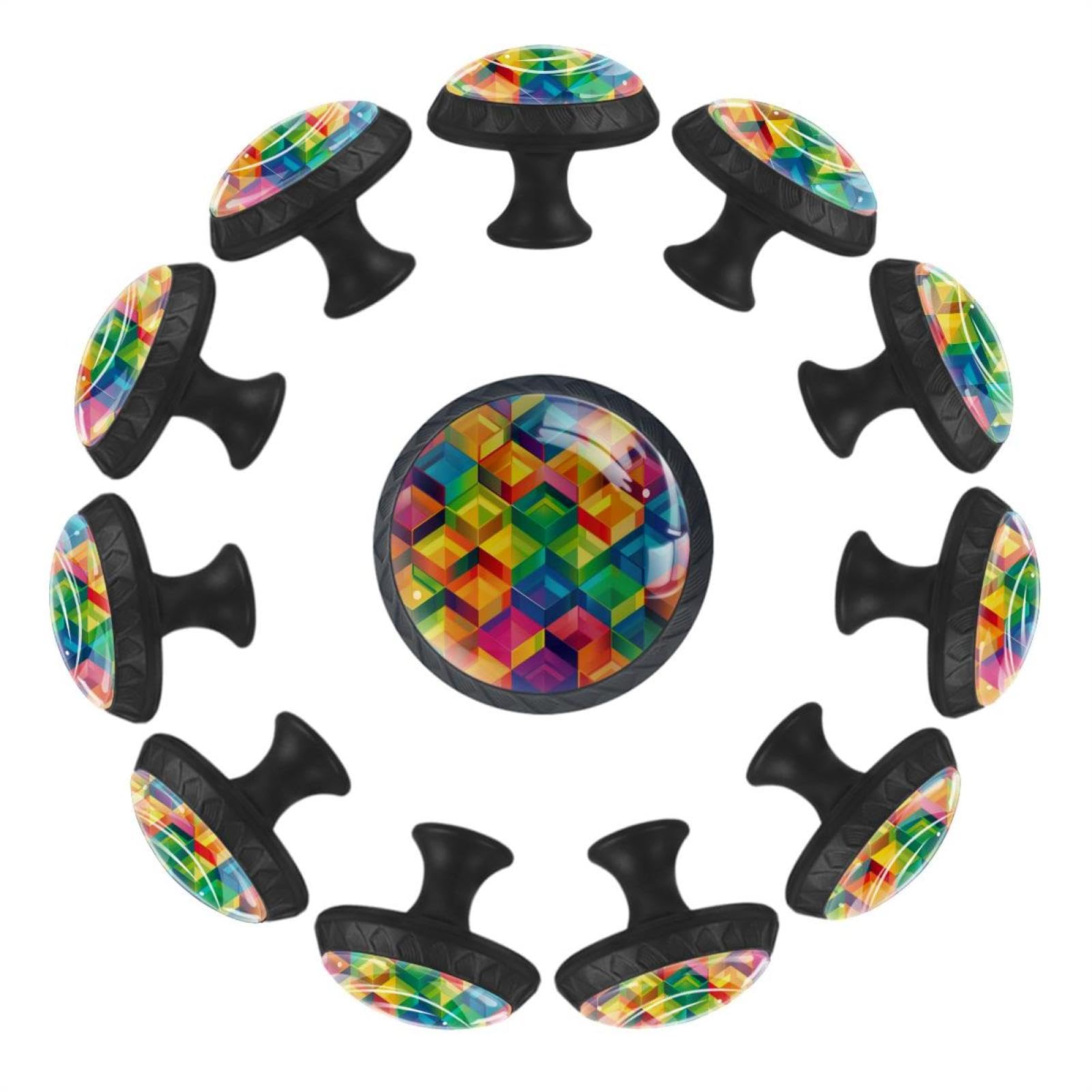 Boutons de tiroir ronds en cristal coloré pour meuble de bureau et placard de chambre