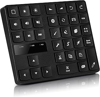 Yunseity Keypad for Procreate, 35 Keys Shortcut Drawing Keypad for Procreate and Graphics Drawing Tablet, Type C Rechargeable