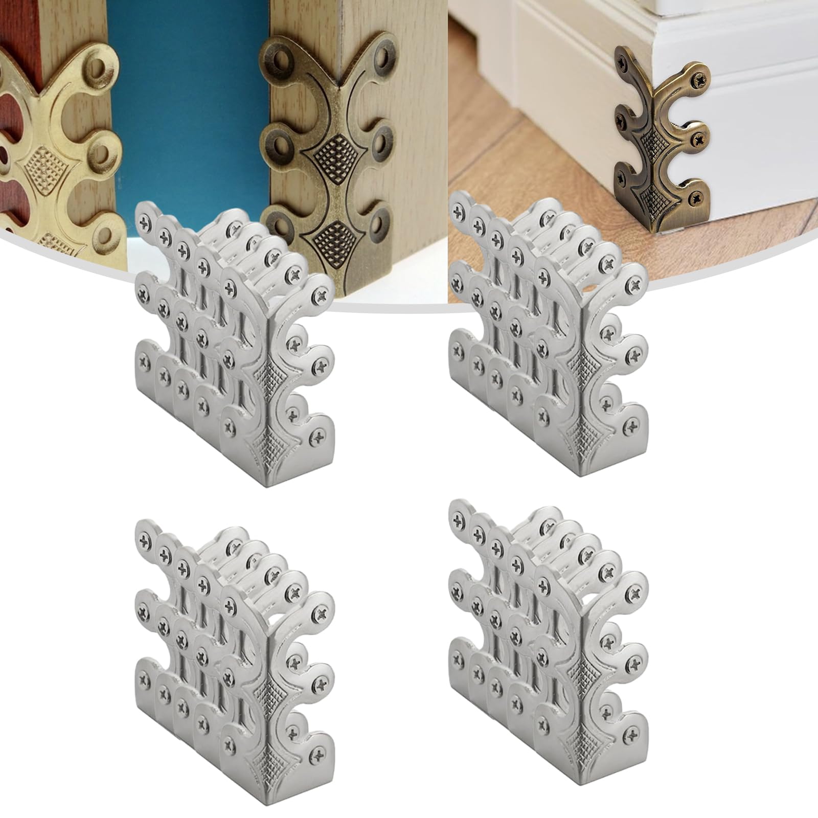 Baseboard Corner Protectors, Brass, Corner Protectors, Vintage Metal Corner Protector, Decorative Protector Cover, Home Accessory Decor