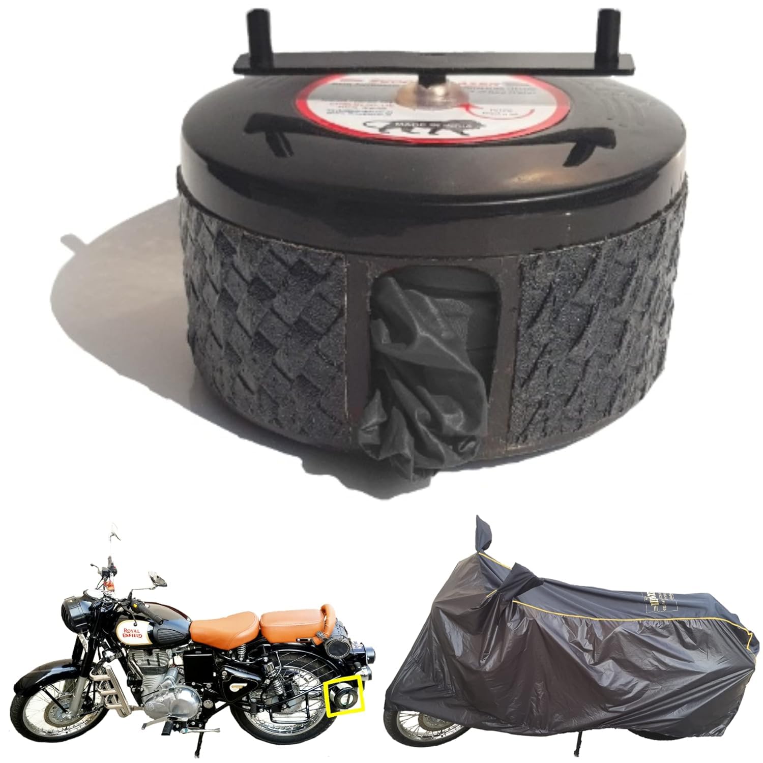 Semi-Automatic Bike Body Cover Compatible for All Honda Motorcycles | Heavy Duty Device | Water Resistant | UV Safe | 100% Dust Proof | Anti-Theft & Scratch Proof Covers BMK