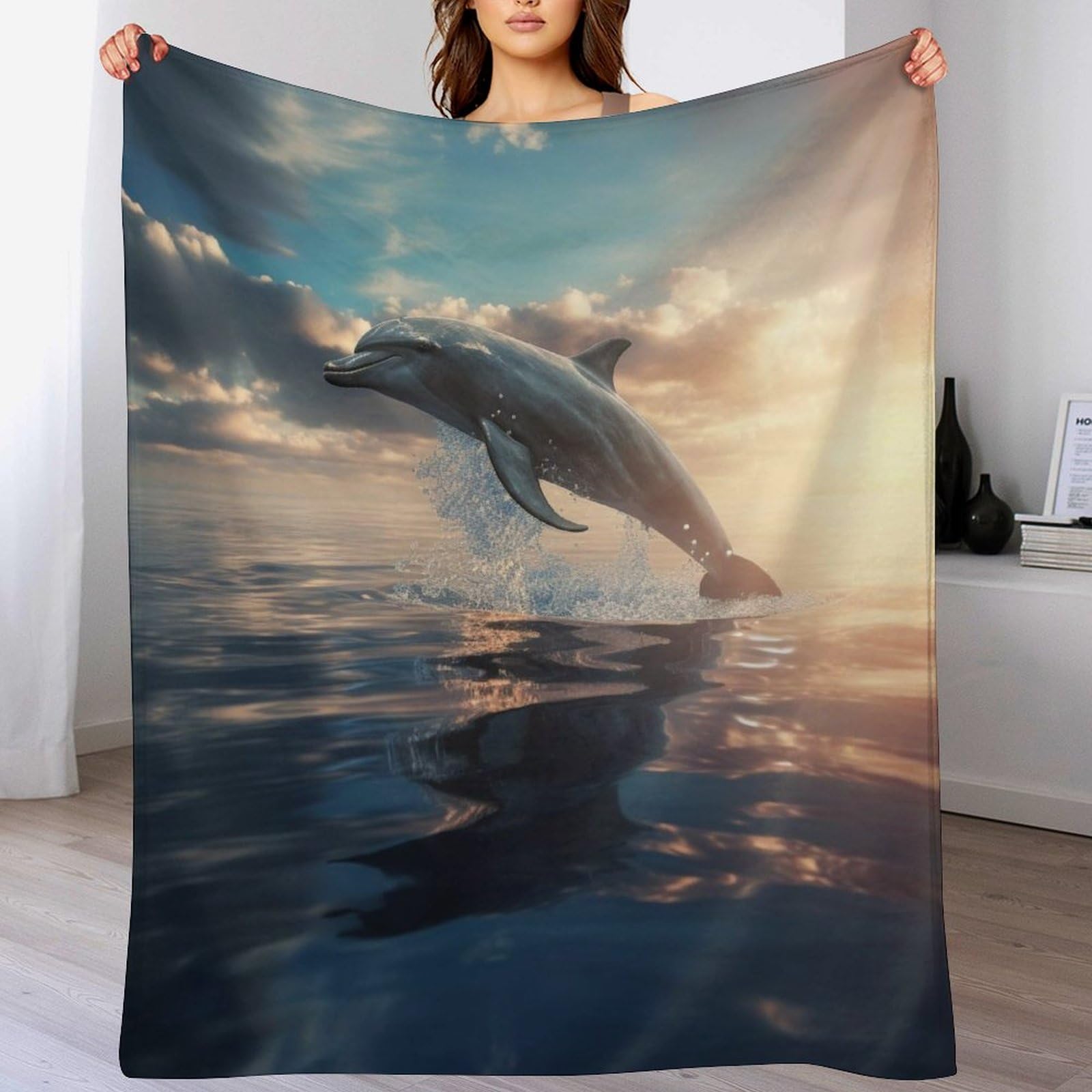 Couverture dauphins moelleuse pour soirées cocooning