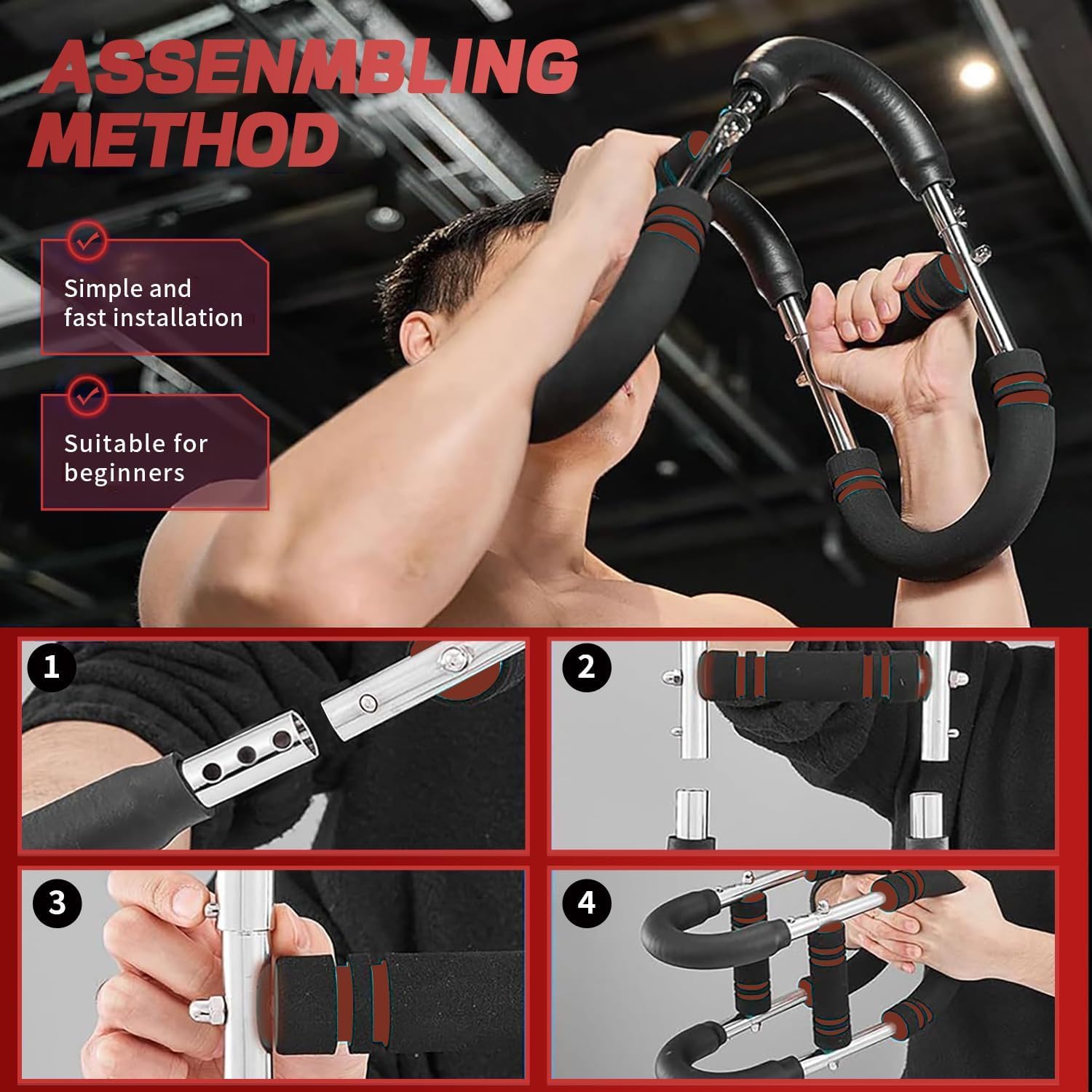 Mr Sculpt Gorilla Bar - Attrezzatura per allenare braccia, a forma di U, 30-50 kg, per allenare il seno e l'avambraccio, Power Twister, per l'allenamento dei muscoli pettorali, per uomini e donne