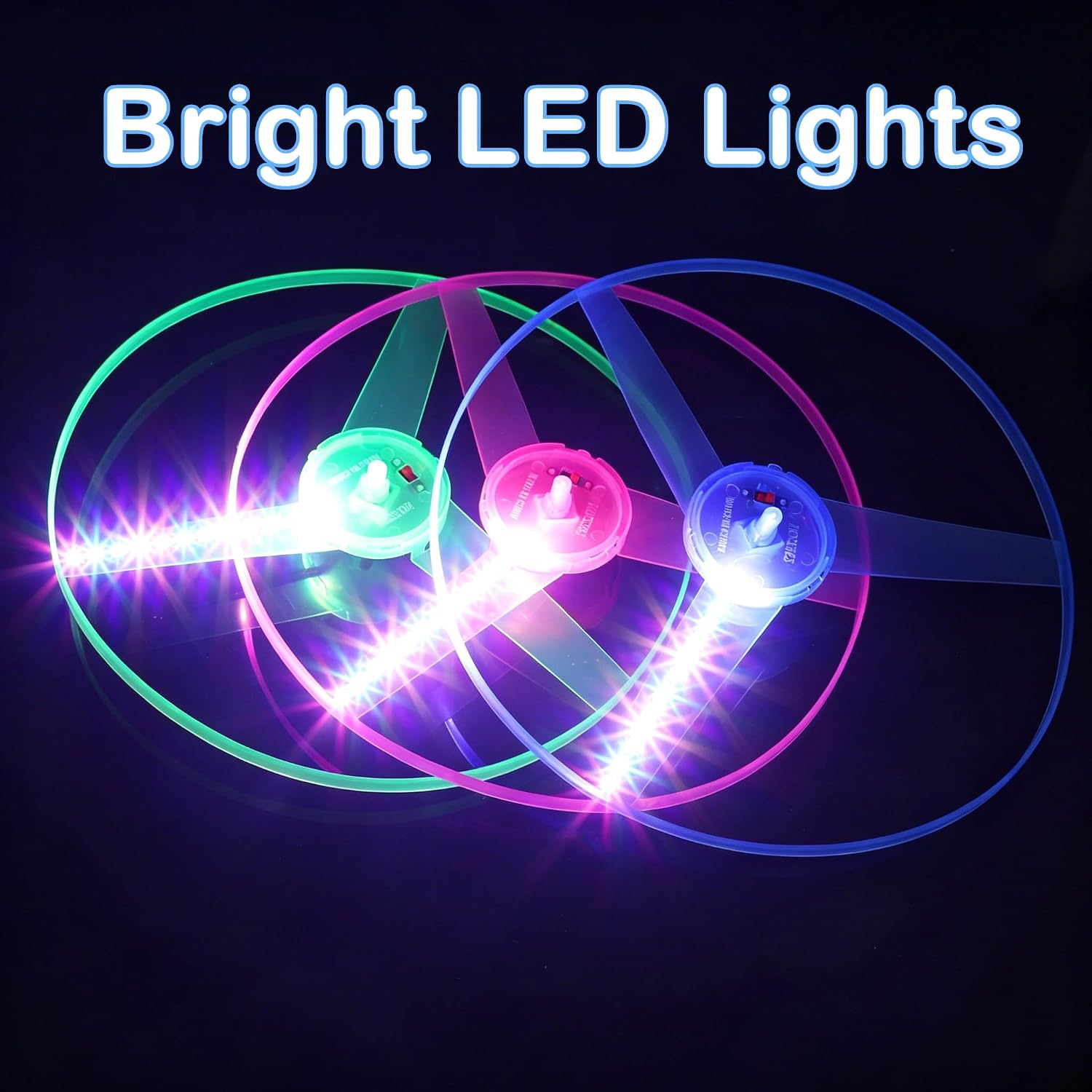 LED Flying Saucer Toys, Light Up Flying Saucers Glow in the Dark for Kids, Outdoor Flashing Saucers Party Favors for Boys and Girls Ages 4-12