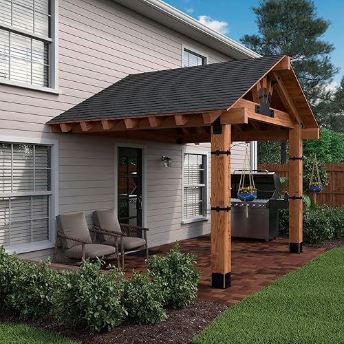 Miniatura 5 de OZCO Ironwood 51786 - Correa de poste de 6 x 6 pulgadas con accesorios a juego  Abrazadera ajustable de acero galvanizado recubierto de polvo negro