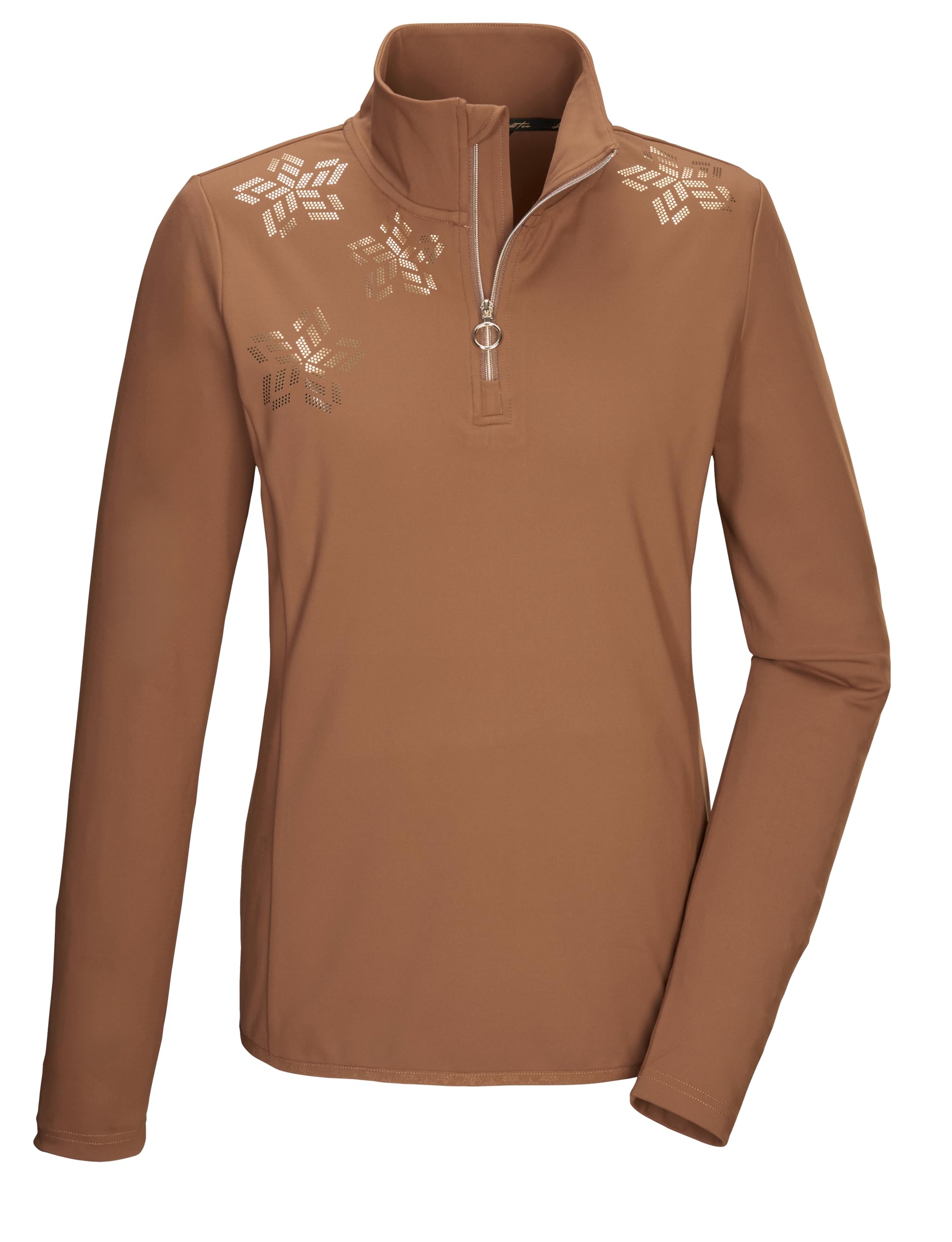 killtec Damen Ksw 110 Wmn Ls Shrt Powerstretchshirt/Midlayer mit Stehkragen und Reißverschluss (1er Pack)