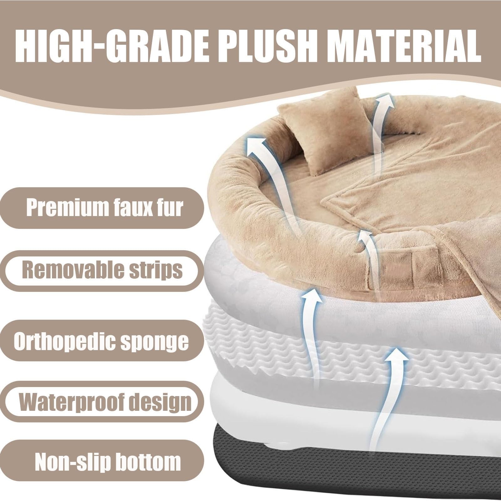 Cama perro cómodo y cálida,Grande Cama for Perros Humanos,cama grande y cómoda for perros humanos,Cama for perros humanos,cama grande y cómoda for perros humanos(L*W*H:165*100*25CM/65*39*9IN)